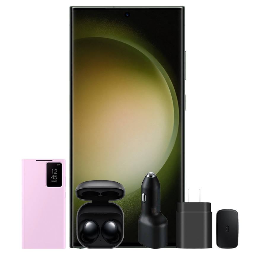 SAMSUNG GALAXY S23 ULTRA (1TB) + BUDS 2 + SMART VIEW WALLET CASE + CAR CHARGER DUO 40W