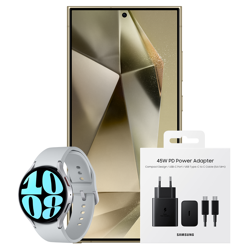 SAMSUNG GALAXY S24 ULTRA (1TB) + GALAXY WATCH 6 44 MM + 45W SUPER FAST