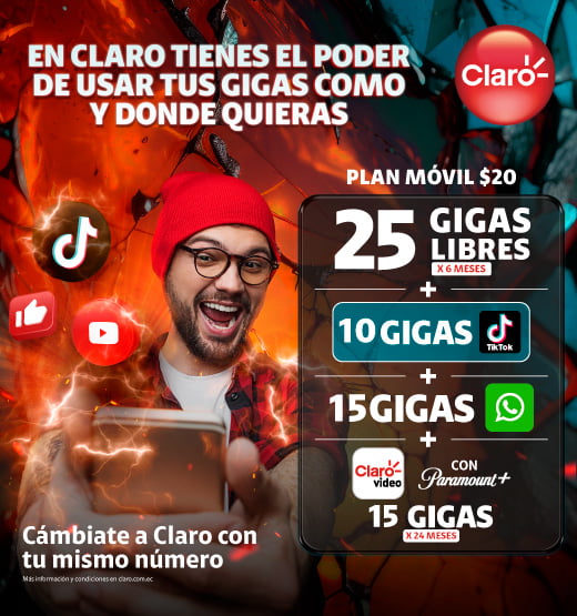 ¡Cámbiate a Claro con tu mismo número y disfruta de las promociones del Plan $20!